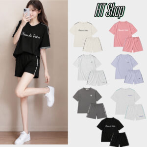 Đồ bộ nữ tay ngắn quần short viền